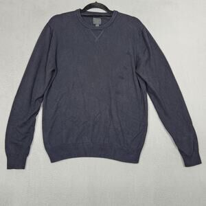 14th & Union Sweater Mens Medium Black Cotton Cashmere Crewneck Pullover Knit